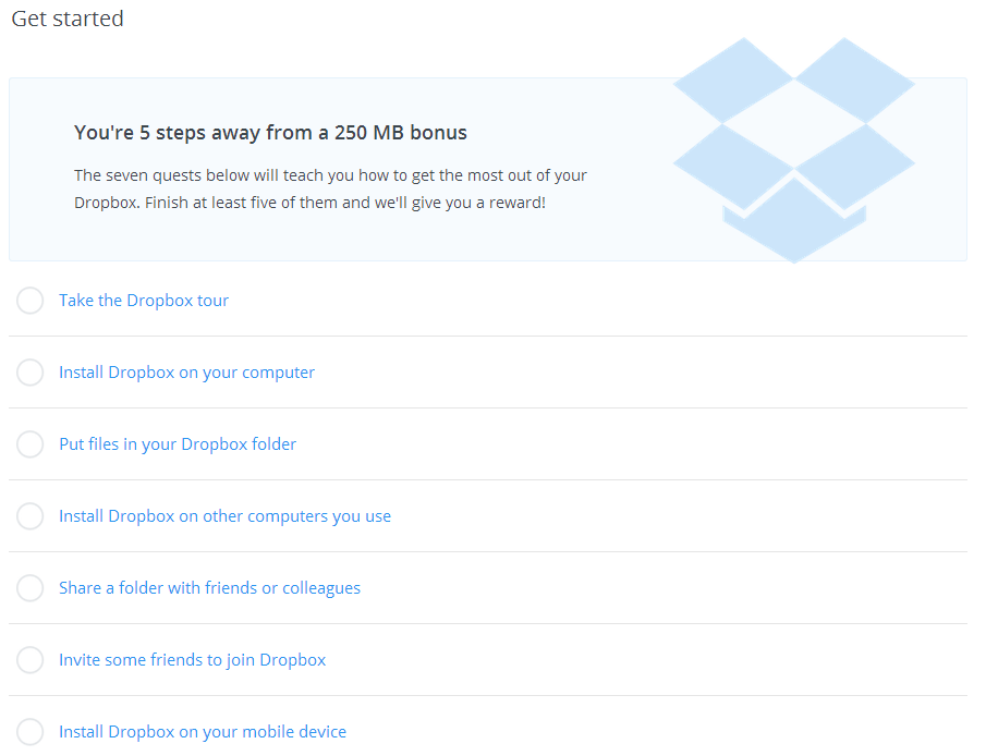 Dropbox Gamification