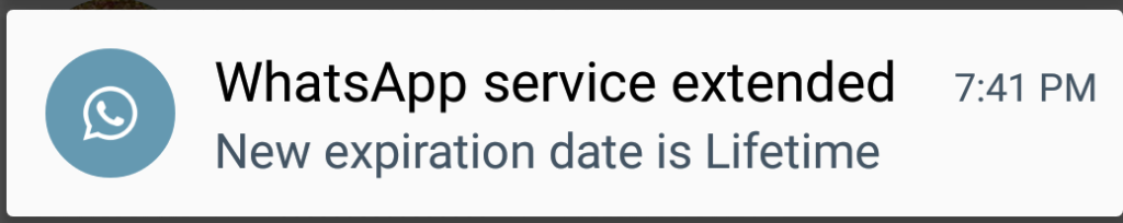 whatsapp expiration