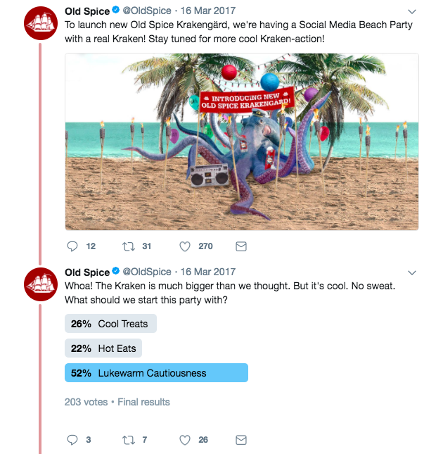 Old Spice Twitter Poll